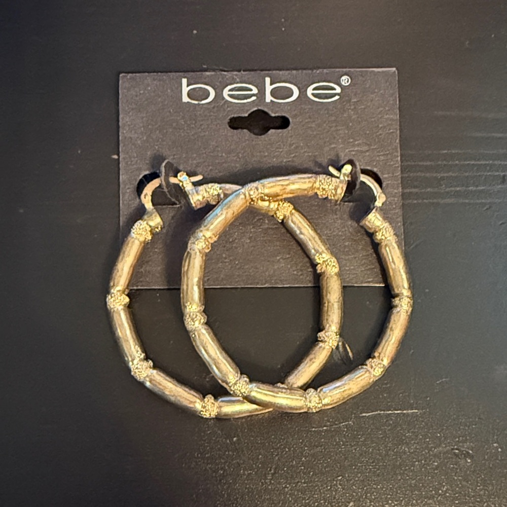 Bebe Gold Hoop Earrings